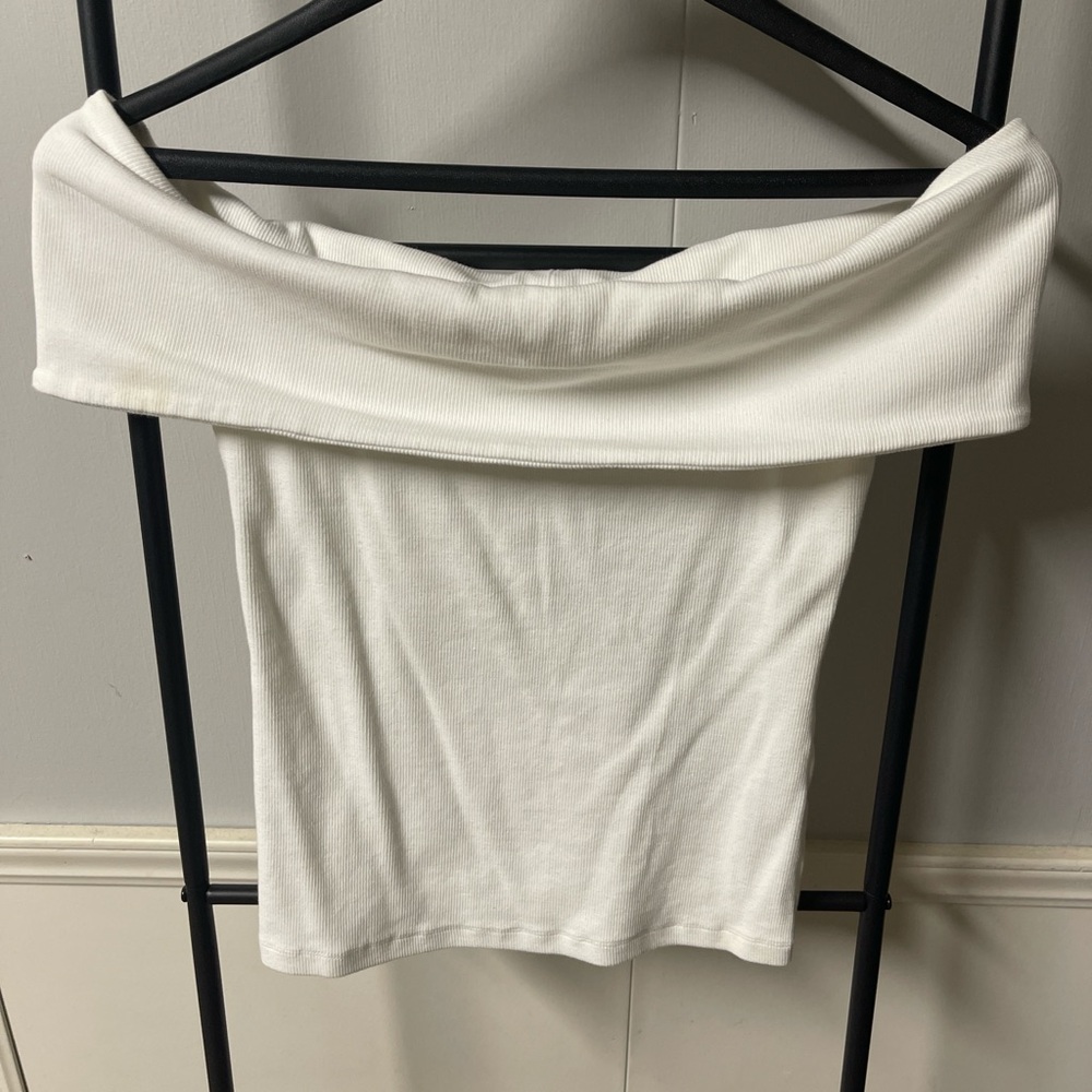Banana Republic Cream Ribbed Knit Top